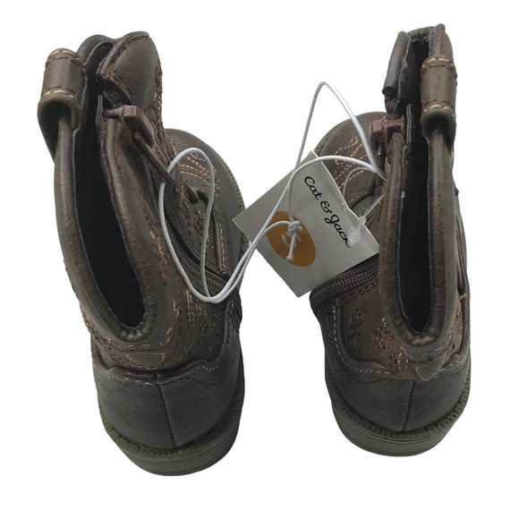 Cat And Jack Size 5 Chloe Cowgirl Boots Brown New With Tags - Picture 2 of 14